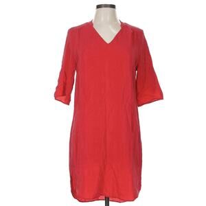 Amanda Uprichard Red 100% Silk Dress Made in USA Med Luxury silk Holiday